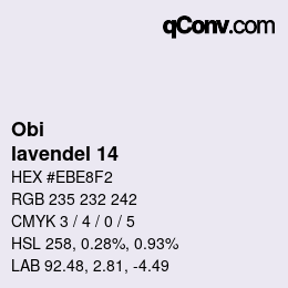 颜色代码: Obi - lavendel 14 | qconv.com