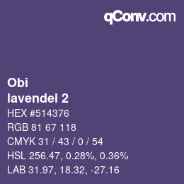 Code couleur: Obi - lavendel 2 | qconv.com