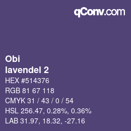 颜色代码: Obi - lavendel 2 | qconv.com