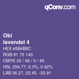 Color code: Obi - lavendel 4 | qconv.com