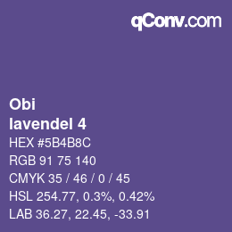Code couleur: Obi - lavendel 4 | qconv.com