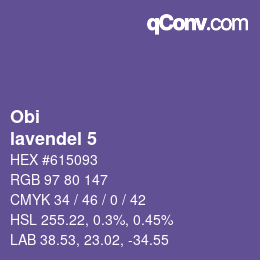 颜色代码: Obi - lavendel 5 | qconv.com