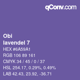 颜色代码: Obi - lavendel 7 | qconv.com