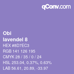 カラーコード: Obi - lavendel 8 | qconv.com