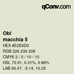 Color code: Obi - macchia 5 | qconv.com