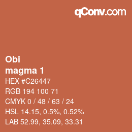 カラーコード: Obi - magma 1 | qconv.com