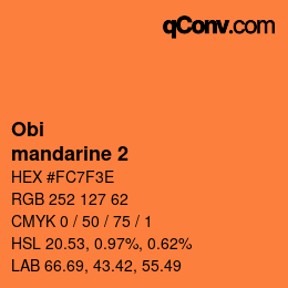 颜色代码: Obi - mandarine 2 | qconv.com