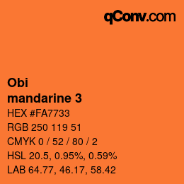 颜色代码: Obi - mandarine 3 | qconv.com