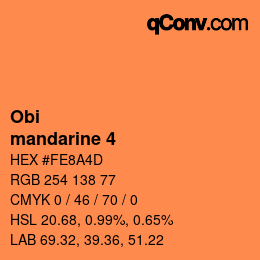 Code couleur: Obi - mandarine 4 | qconv.com