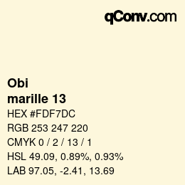 颜色代码: Obi - marille 13 | qconv.com