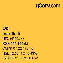 颜色代码: Obi - marille 5 | qconv.com