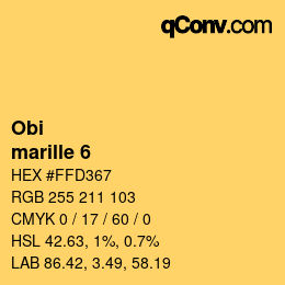 颜色代码: Obi - marille 6 | qconv.com