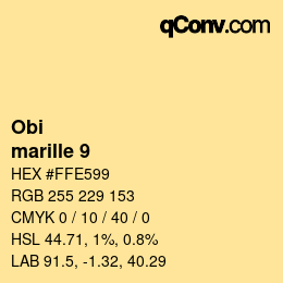 颜色代码: Obi - marille 9 | qconv.com