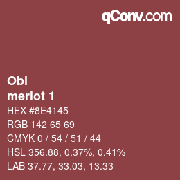 颜色代码: Obi - merlot 1 | qconv.com