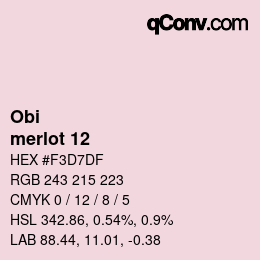 颜色代码: Obi - merlot 12 | qconv.com