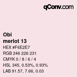 颜色代码: Obi - merlot 13 | qconv.com