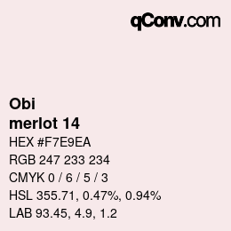 颜色代码: Obi - merlot 14 | qconv.com