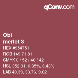 颜色代码: Obi - merlot 3 | qconv.com