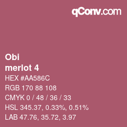 颜色代码: Obi - merlot 4 | qconv.com