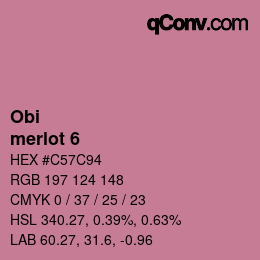 颜色代码: Obi - merlot 6 | qconv.com