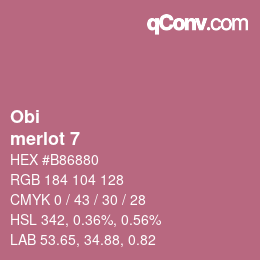 颜色代码: Obi - merlot 7 | qconv.com