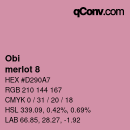 颜色代码: Obi - merlot 8 | qconv.com
