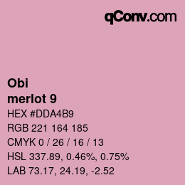 颜色代码: Obi - merlot 9 | qconv.com