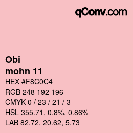 颜色代码: Obi - mohn 11 | qconv.com