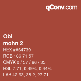 カラーコード: Obi - mohn 2 | qconv.com