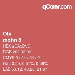 Code couleur: Obi - mohn 6 | qconv.com