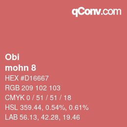 カラーコード: Obi - mohn 8 | qconv.com