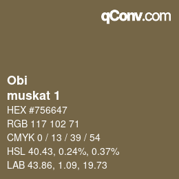 颜色代码: Obi - muskat 1 | qconv.com
