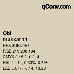 颜色代码: Obi - muskat 11 | qconv.com