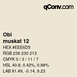 Code couleur: Obi - muskat 12 | qconv.com