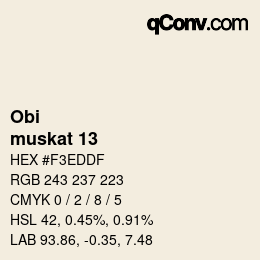 颜色代码: Obi - muskat 13 | qconv.com