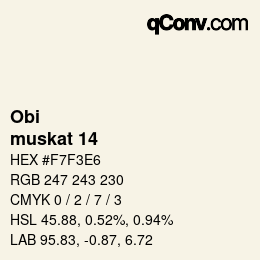 カラーコード: Obi - muskat 14 | qconv.com