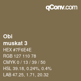 颜色代码: Obi - muskat 3 | qconv.com