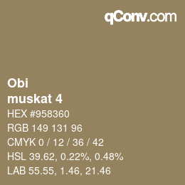 颜色代码: Obi - muskat 4 | qconv.com