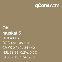 颜色代码: Obi - muskat 5 | qconv.com