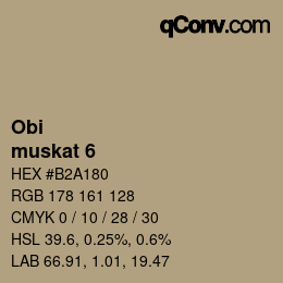 颜色代码: Obi - muskat 6 | qconv.com