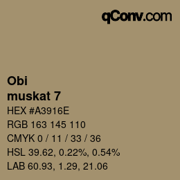 颜色代码: Obi - muskat 7 | qconv.com