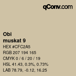 颜色代码: Obi - muskat 9 | qconv.com
