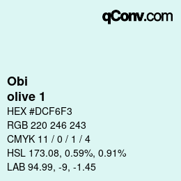 颜色代码: Obi - olive 1 | qconv.com