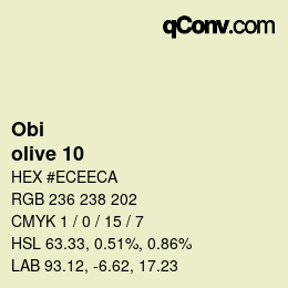 颜色代码: Obi - olive 10 | qconv.com