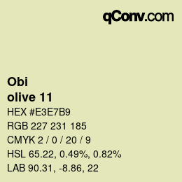 颜色代码: Obi - olive 11 | qconv.com