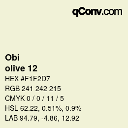 颜色代码: Obi - olive 12 | qconv.com