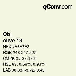 Code couleur: Obi - olive 13 | qconv.com