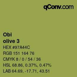 颜色代码: Obi - olive 3 | qconv.com