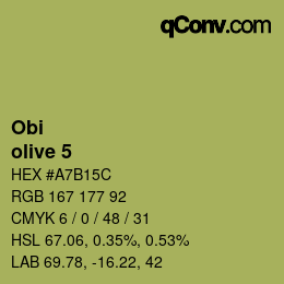 颜色代码: Obi - olive 5 | qconv.com