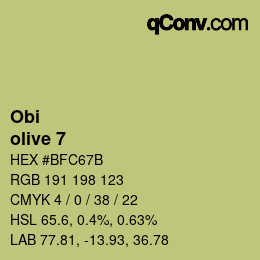 Color code: Obi - olive 7 | qconv.com